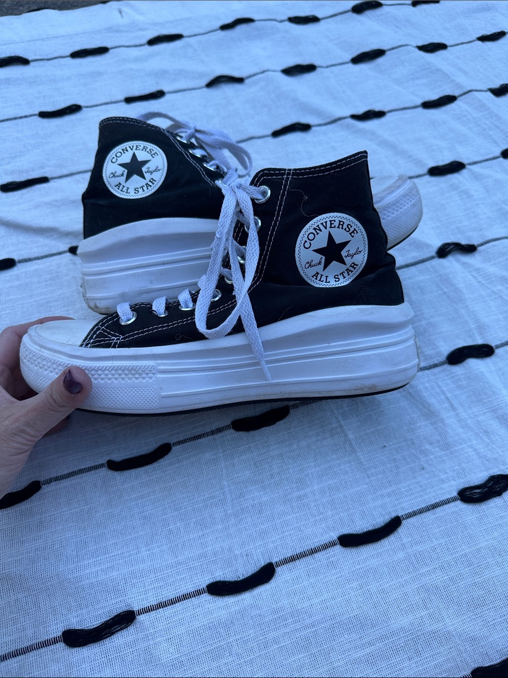 Converse Black & White Platform High Top Sneakers